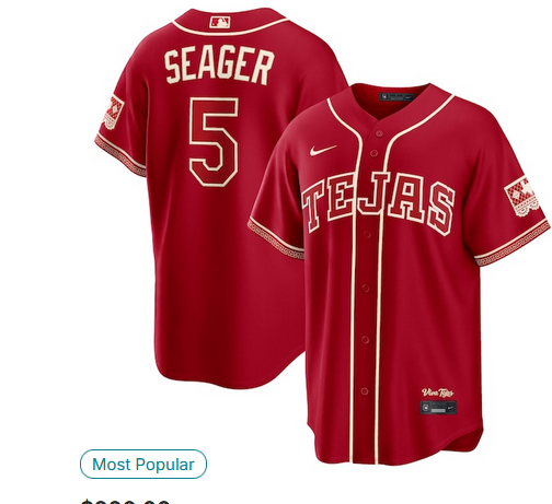 Men Texas Rangers #5 Seager red Nike 2026 MLB City Connect Jersey->->MLB Jersey